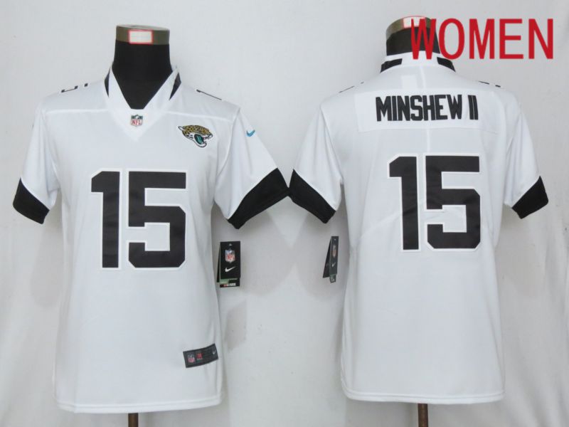 Women Jacksonville Jaguars #15 Minshew ll White 2019 Nike Vapor Untouchable Limited Playe NFL Jerseys